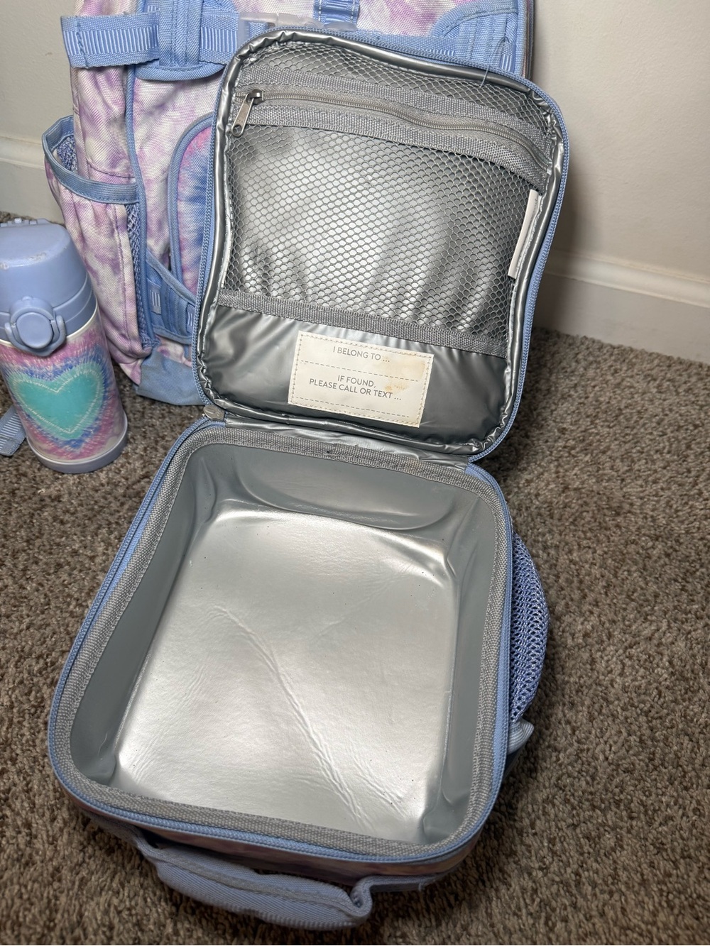 Pottery Barn Kids Mackenzie Lavender Heart Tie-Dye backpack bundle - Picture 5 of 9